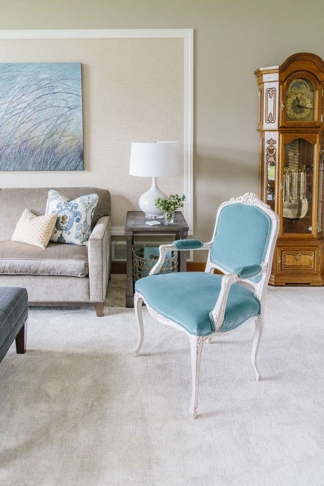 Transitional living room photo in Minneapolis