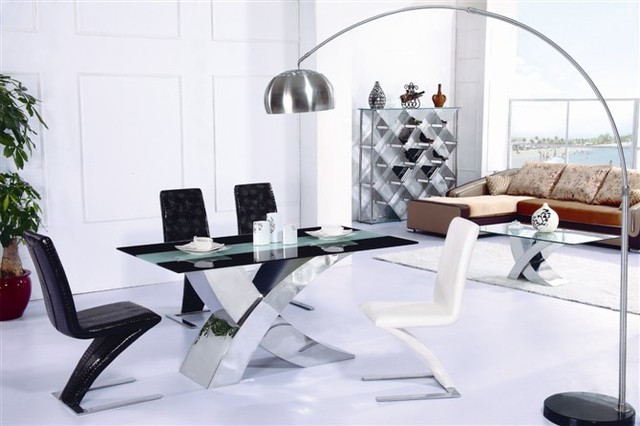 Chrome X Dining Table Contemporary Dining Room Calgary By