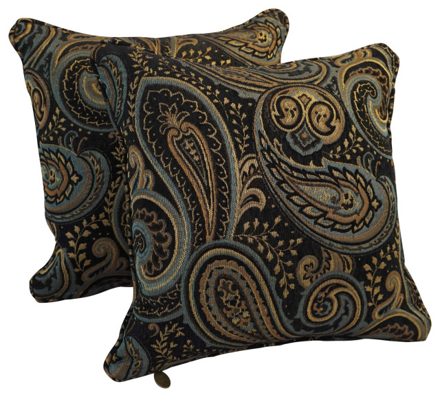 18" DoubleCorded Jacquard Chenille Square Throw Pillows Set of 2