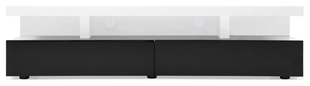 Zuri Furniture Modern Mcintosh Black and White High Gloss Lacquer 71 Inch TV Stand Zuri Furniture Modern Mcintosh Black and White High Gloss Lacquer 71 Inch TV Stand