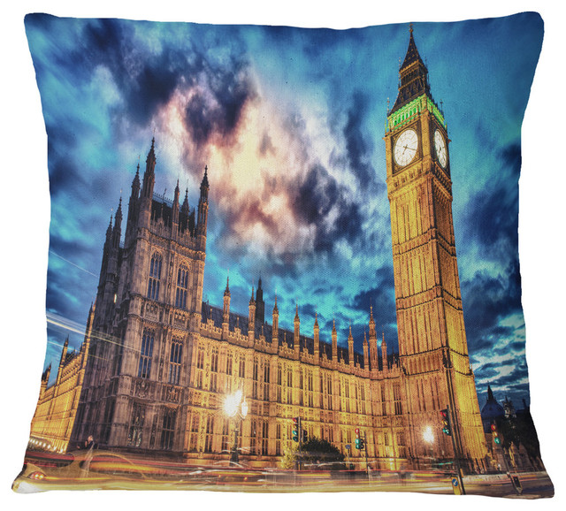 Big Ben Uk And House Of Parliament Cityscape Photo Throw Pillow