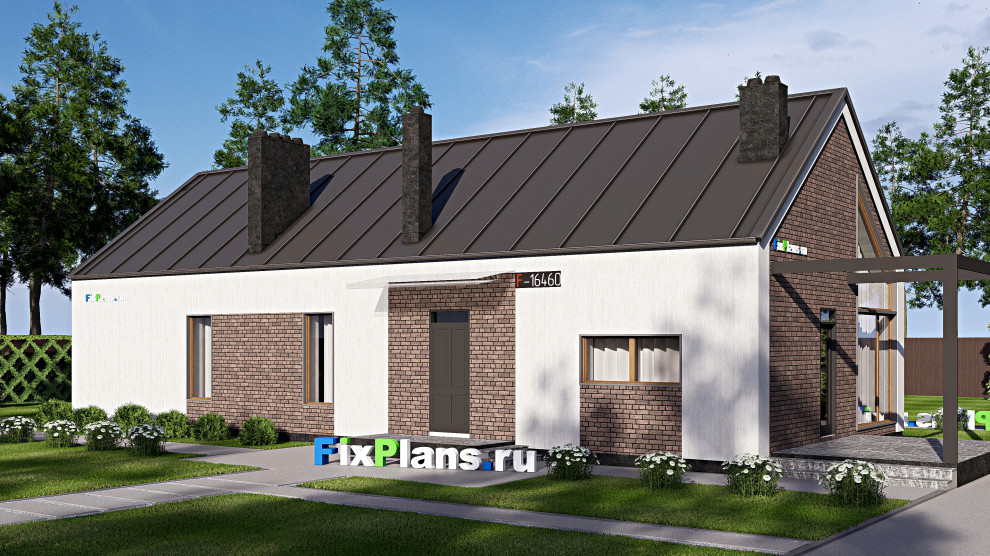 Проект одноэтажного дома 21х11м S155м2 F-16460