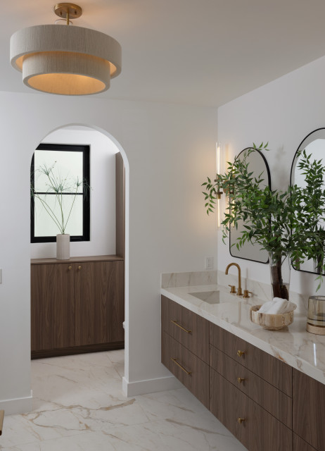Bathroom Vanity with Arched Mirror contemporary-bathroom