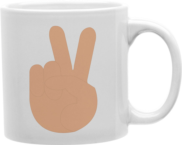 Peace Sign Hand Emoji Mug