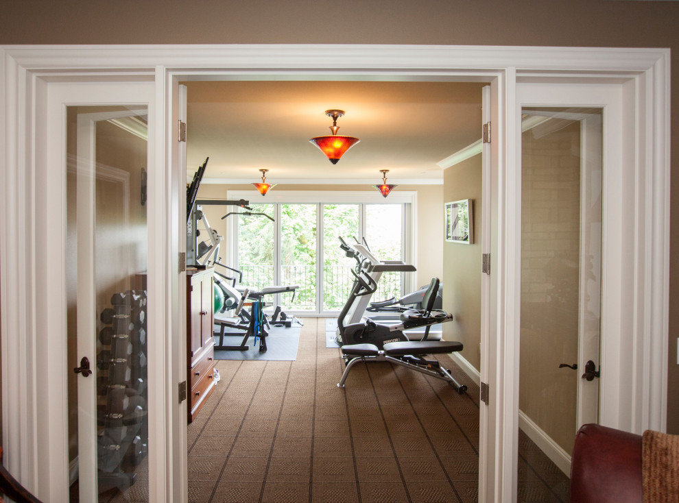 This is an example of a traditional home gym in Portland.