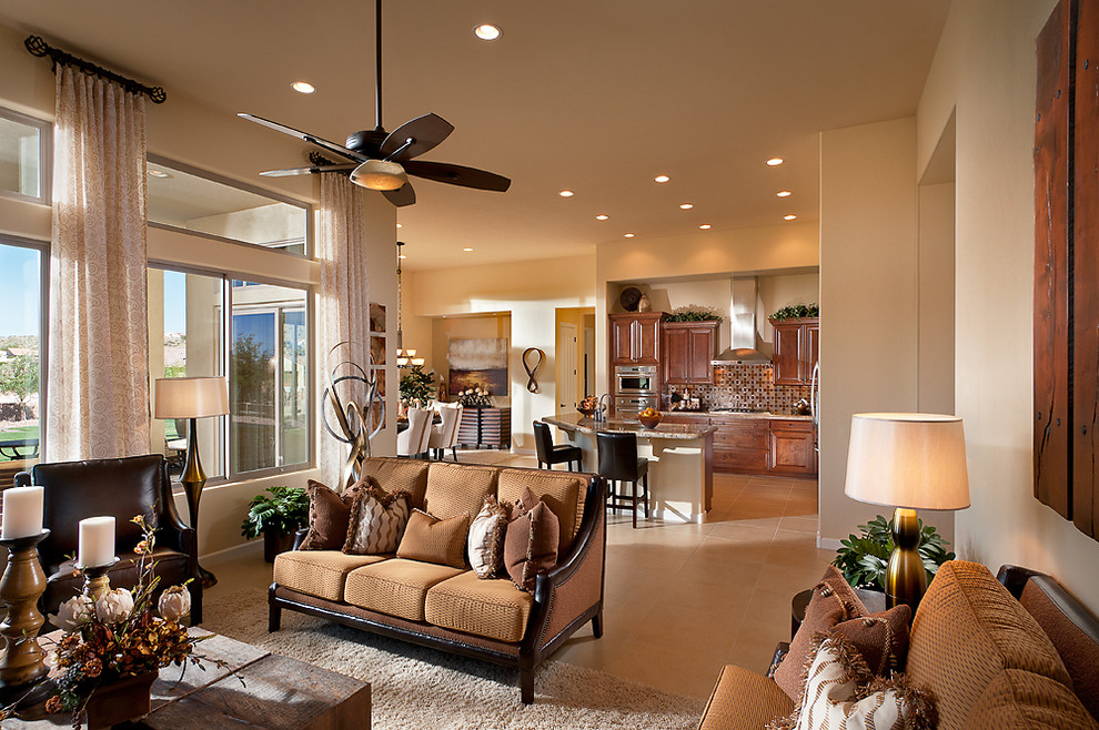 Transitional living room in Phoenix.