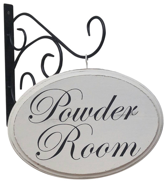 "Powder Room" Sign - Traditional - Novelty Signs - by The ...