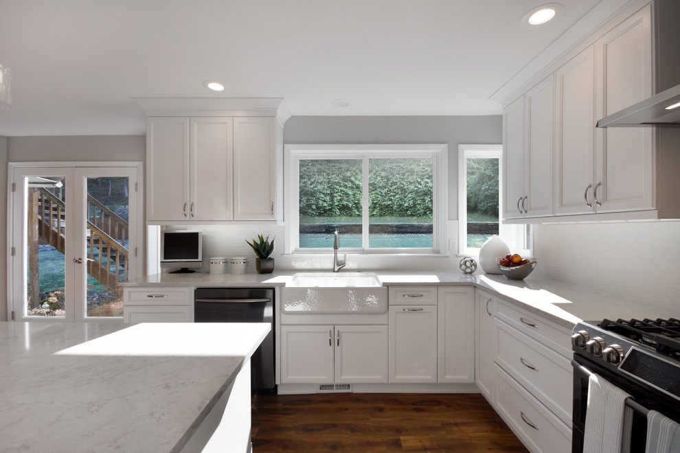 Example of a transitional kitchen design in Seattle