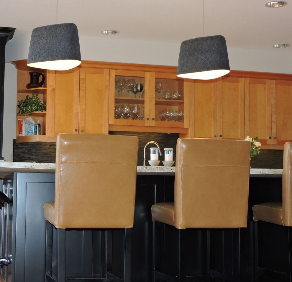 Example of a transitional kitchen design in Vancouver