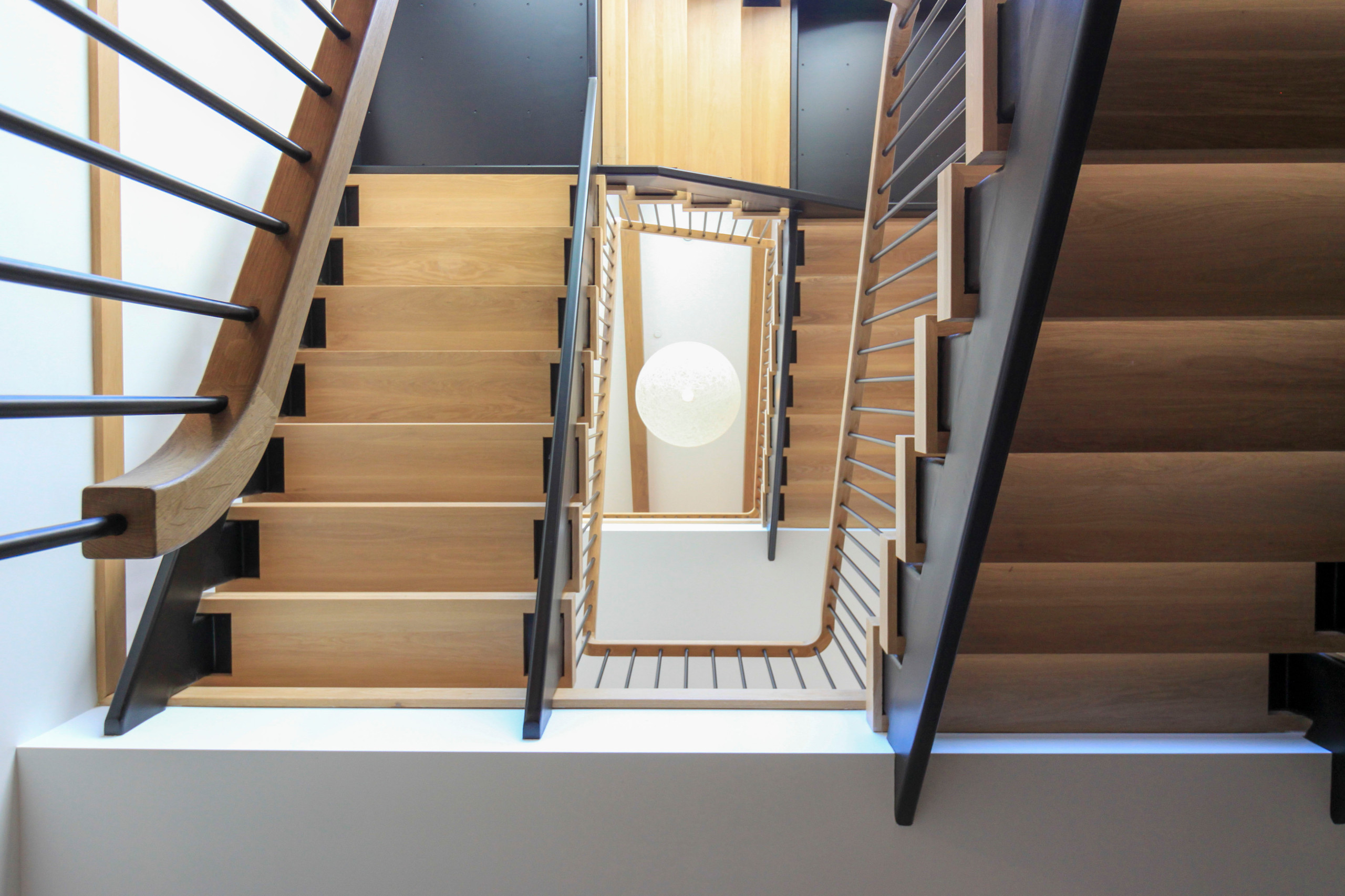 96_Dramatic cantilevered no-riser staircase, Bethesda, MD 20814