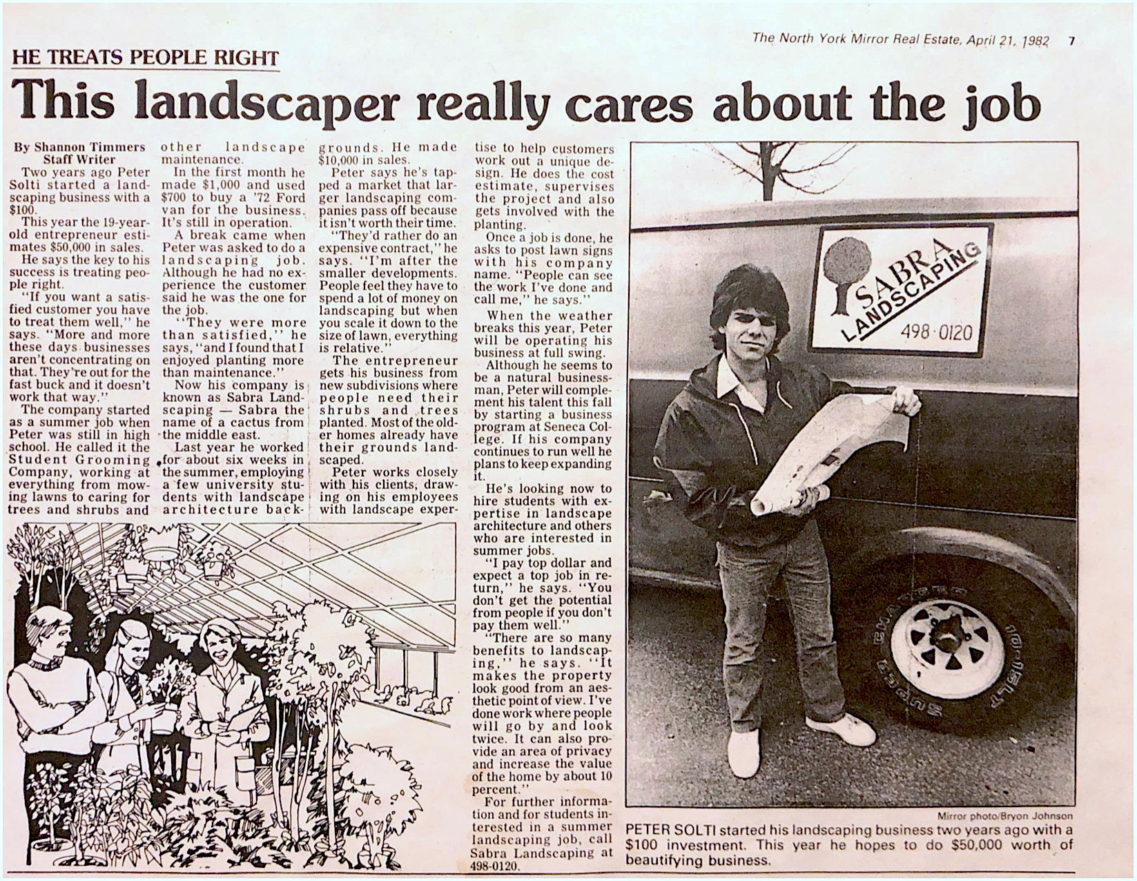 North York Mirror Article on Peter Solti - Sabra Landscaping