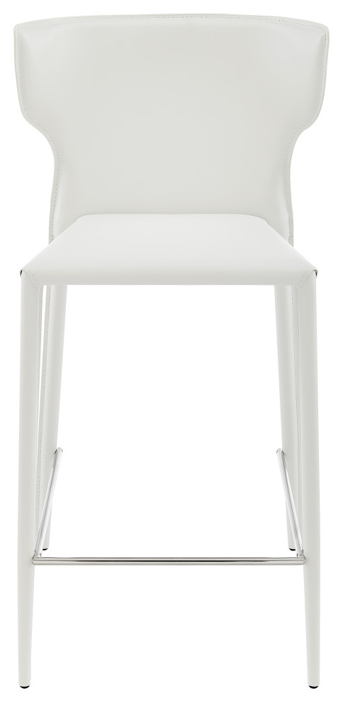 Divinia Counter Stool in Gray - Set of 2, White