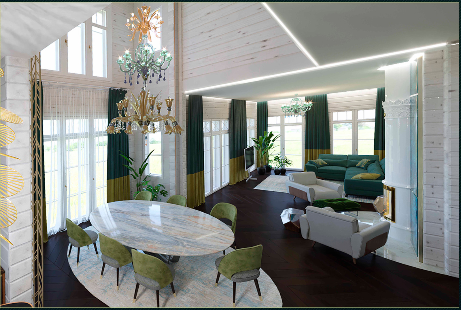 Проект загородного дома в  КРАСНОВИДОВО (ПОДМОСКОВЬЕ)