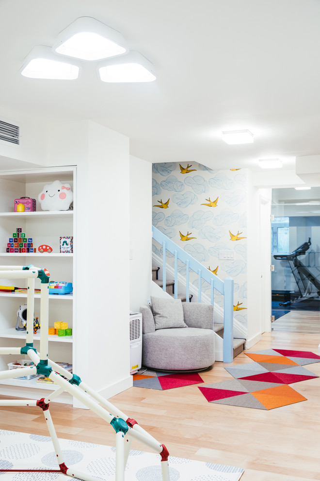 Minimalist kids' room photo in New York
