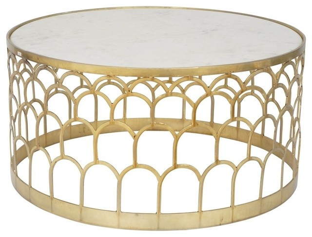 Tail Table Marble Top Gold Accent, Gold Accent Coffee Table