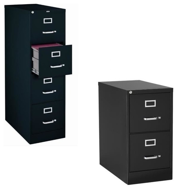 (Value Pack) 2 Drawer and 4 Drawer Letter File in Black