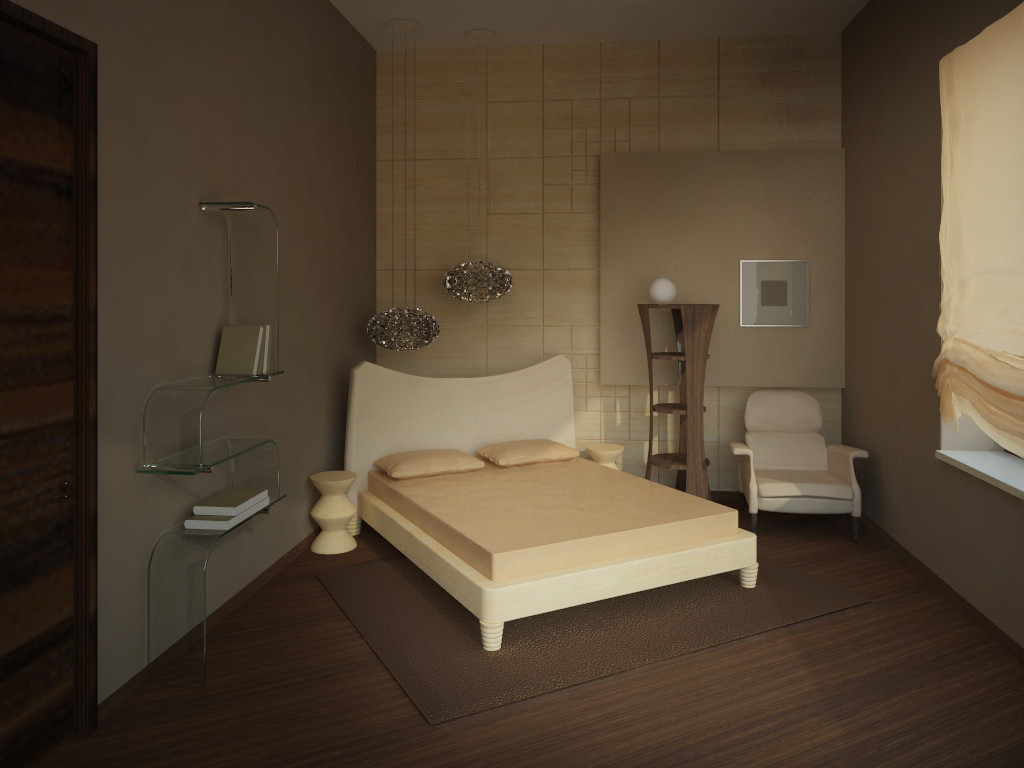 House in a pine forest - the 3D view