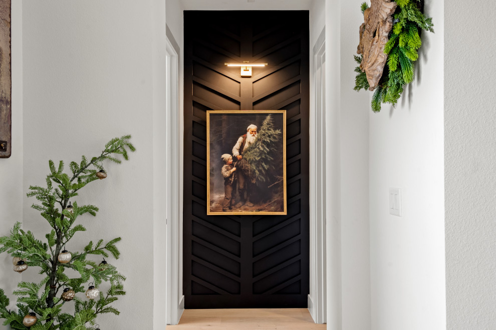 Example of a transitional hallway design in Austin