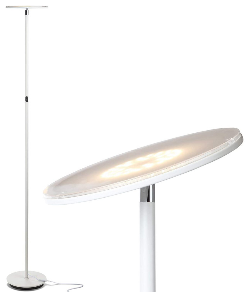 Brightech Sky Flux LED Torchiere Floor Lamp, Alpine White