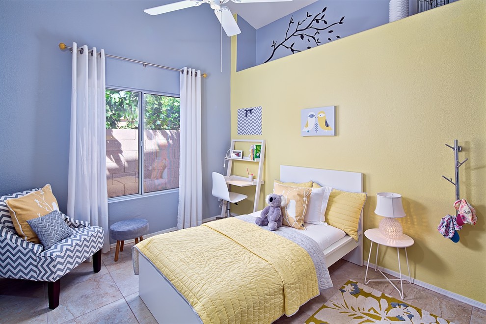 Design ideas for a contemporary kids' room in Phoenix.