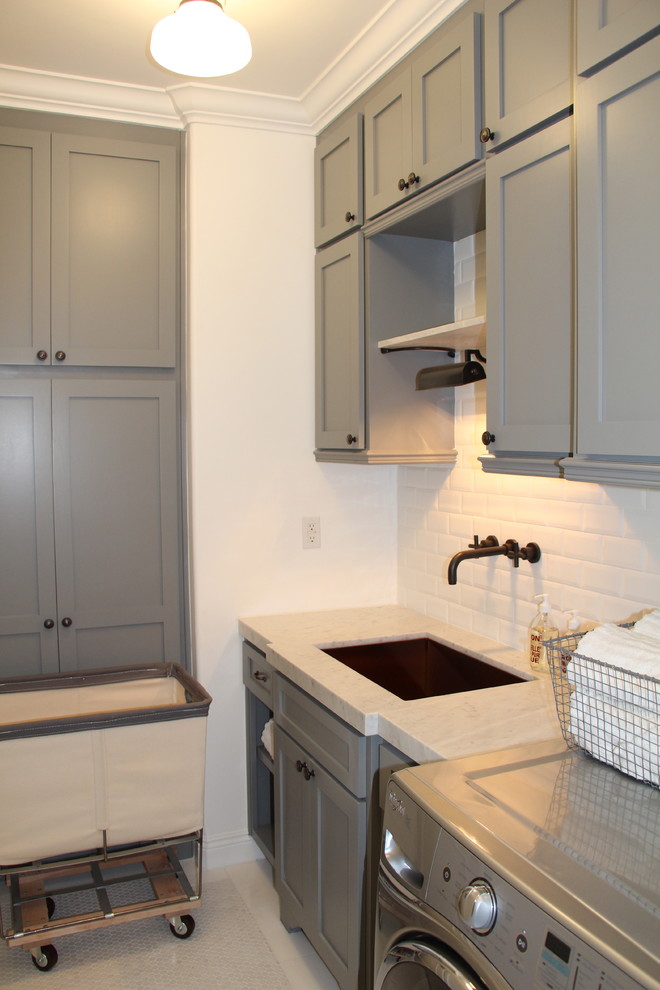 Laundry room - transitional laundry room idea in Orange County