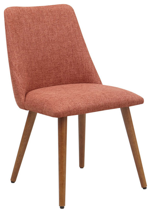 INK+IVY Nadia MidCentury Walnut Transitional Dining Chair, Orange, Set