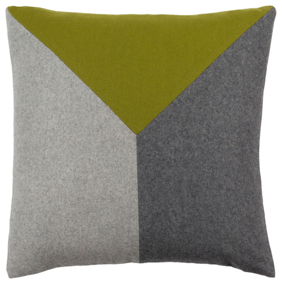 Raguel Geometric Down Filled Accent Pillow Olive 18"x18"x4"