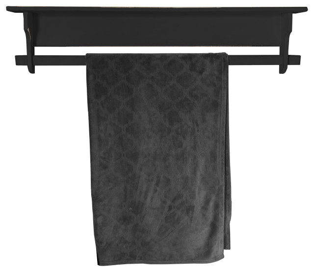 Farmhouse Pine Quilt Rack with Shelf, 4 Foot Farmhouse Display And