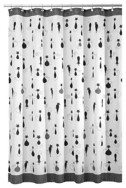 Idesign Sophisticat Fabric Shower Curtain 72 X72 Black And
