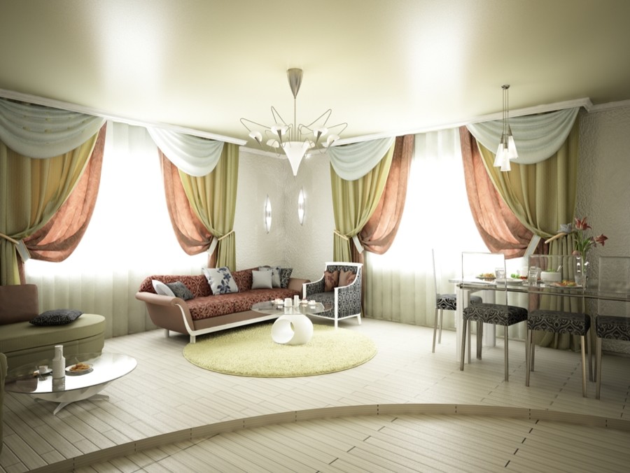 Коттедж, гостинная с камином