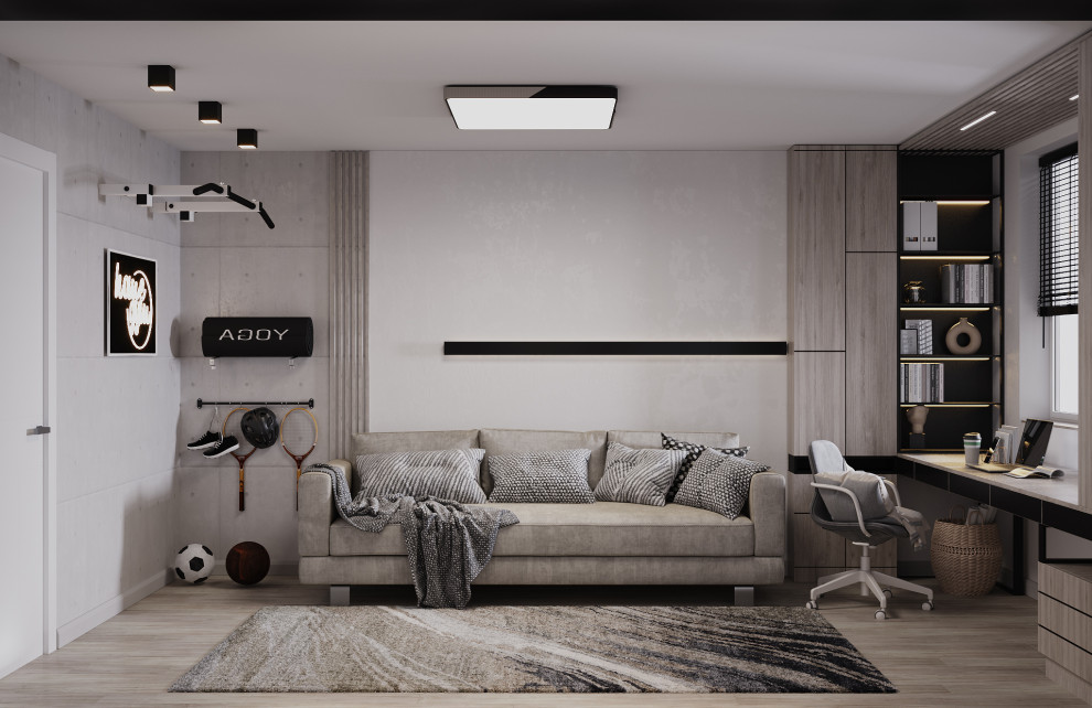 Стильное пространство для холостяка и его любимца