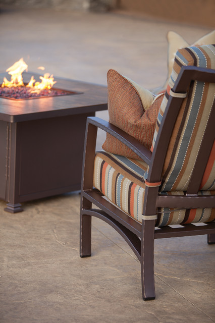 Ow Lee Santorini Fire Table And Sol Patio Set Traditional