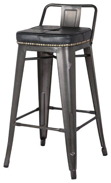Metropolis Low Back Counter Stool - Industrial - Bar Stools And Counter Stools - by New Pacific 