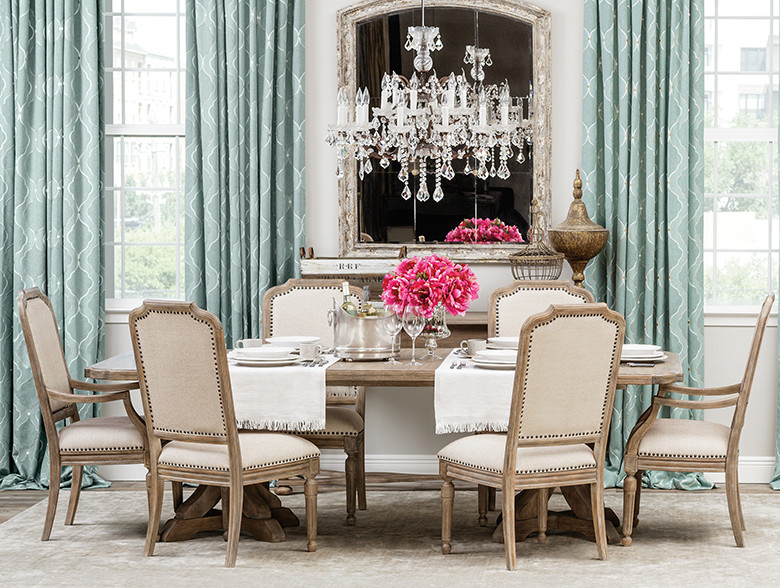 Photo of a transitional dining room in Houston.