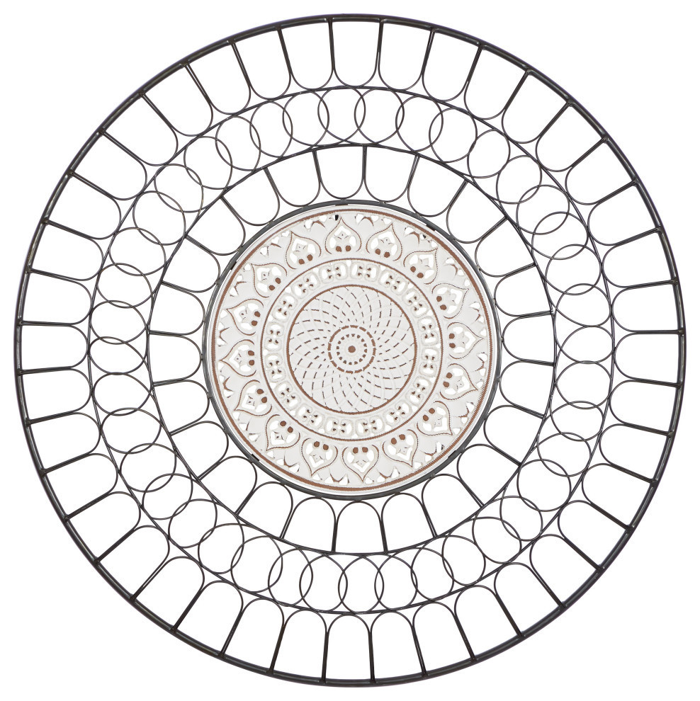 Farmhouse Black Metal Wall Decor 92179, 32" x 2" x 32" French Country