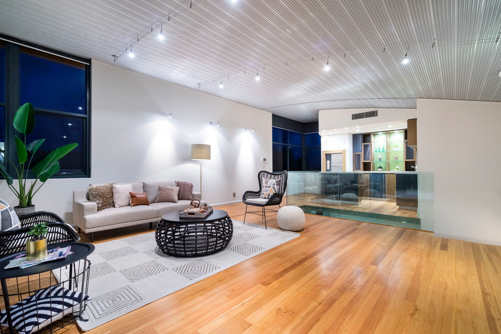 Photo of a contemporary family room in Perth.