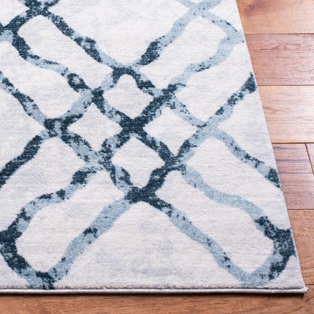 Ivory 6'7 x 6'7 Square Safavieh Martha Stewart Collection MSR0958H Distressed Area Rug Charcoal 