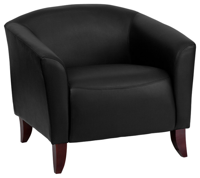 Black Leather Chair Contemporary Armchairs And Accent Chairs by