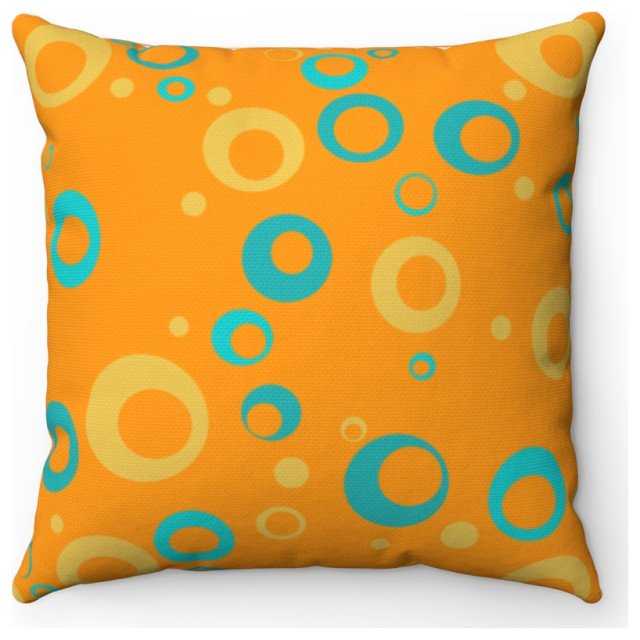 Orange Mid Century Modern Outdoor, Designer Outdoor Throw Pillows
