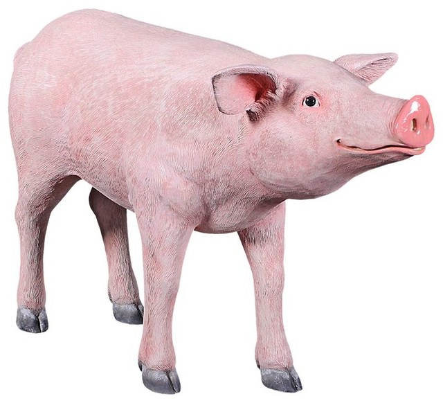 Porkchop the Pig LifeSize Hog Statue Farmhouse Garden Statues And