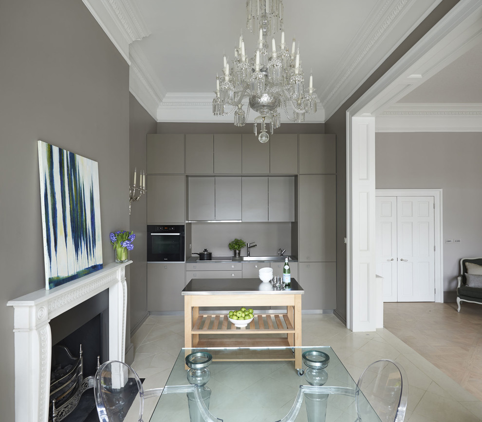 This is an example of a contemporary kitchen in London.