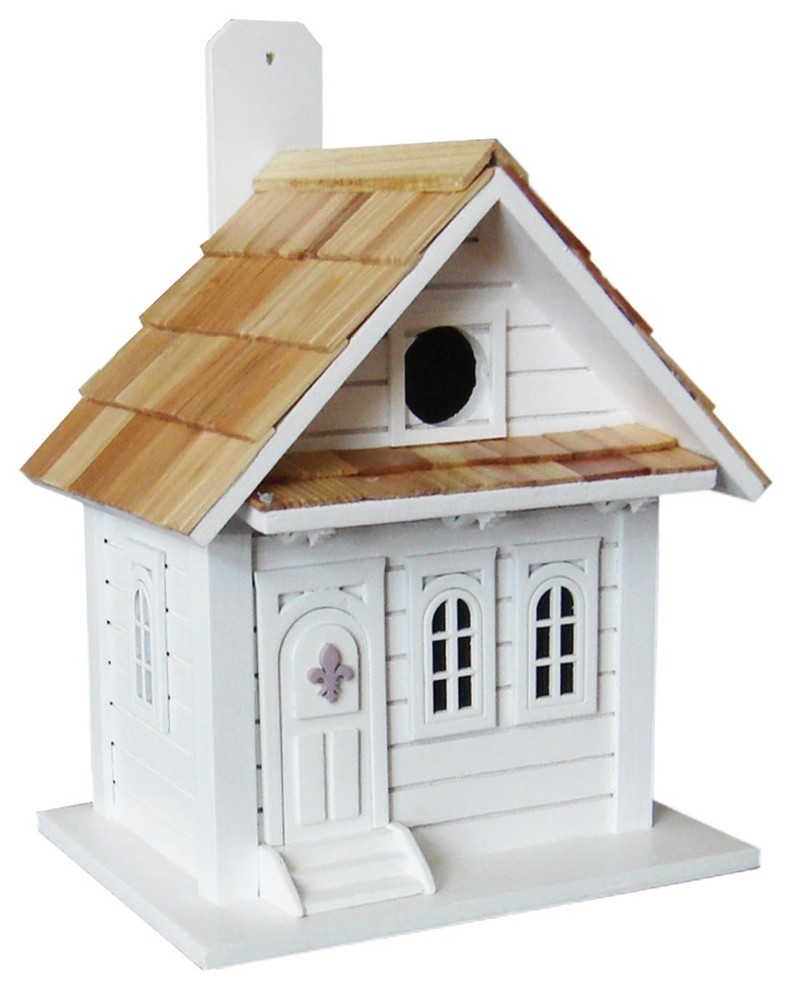 Shotgun Cottage Birdhouse, White Farmhouse Birdhouses by Home