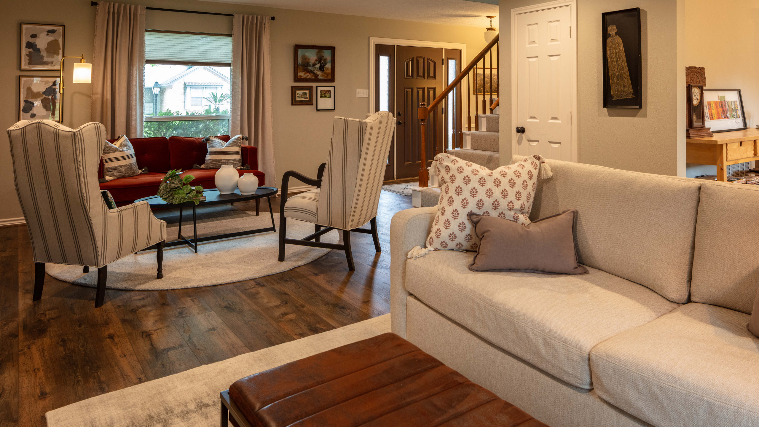Modern Eclectic Living Room and Entry