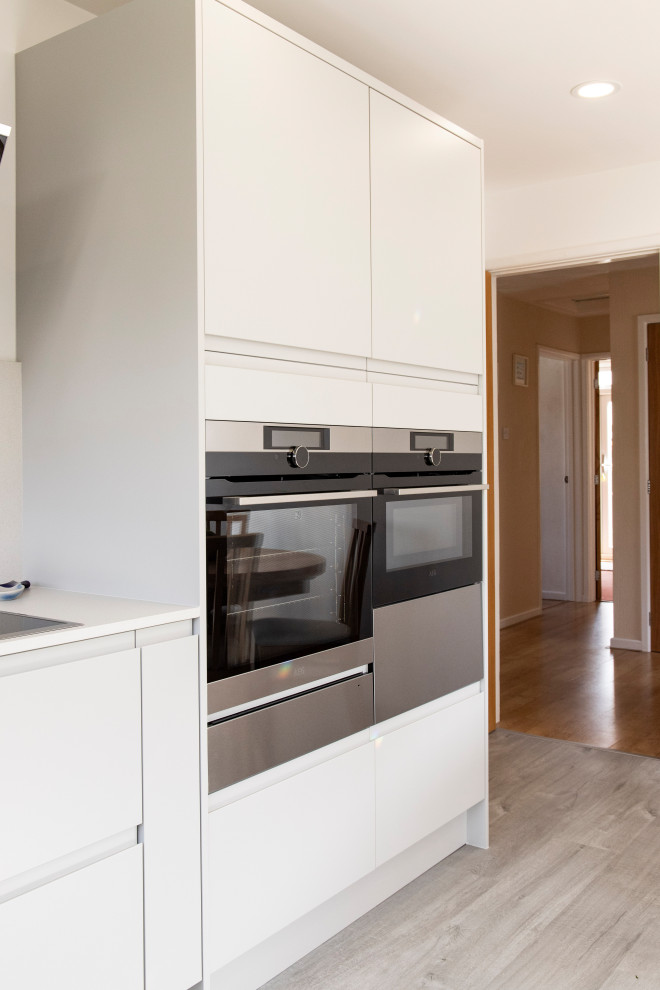 Silky Matt Kitchen in Light Grey Modern Kitchen Cornwall by