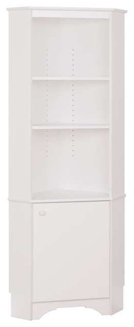 Elite White Tall 1 Door Corner Storage Cabinet Transitional Storage Cabinets By Homesquare