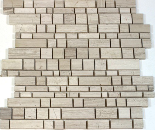 Wooden White Multi-Square Honed Mosaic, Sample - Traditional - Mosaic ...