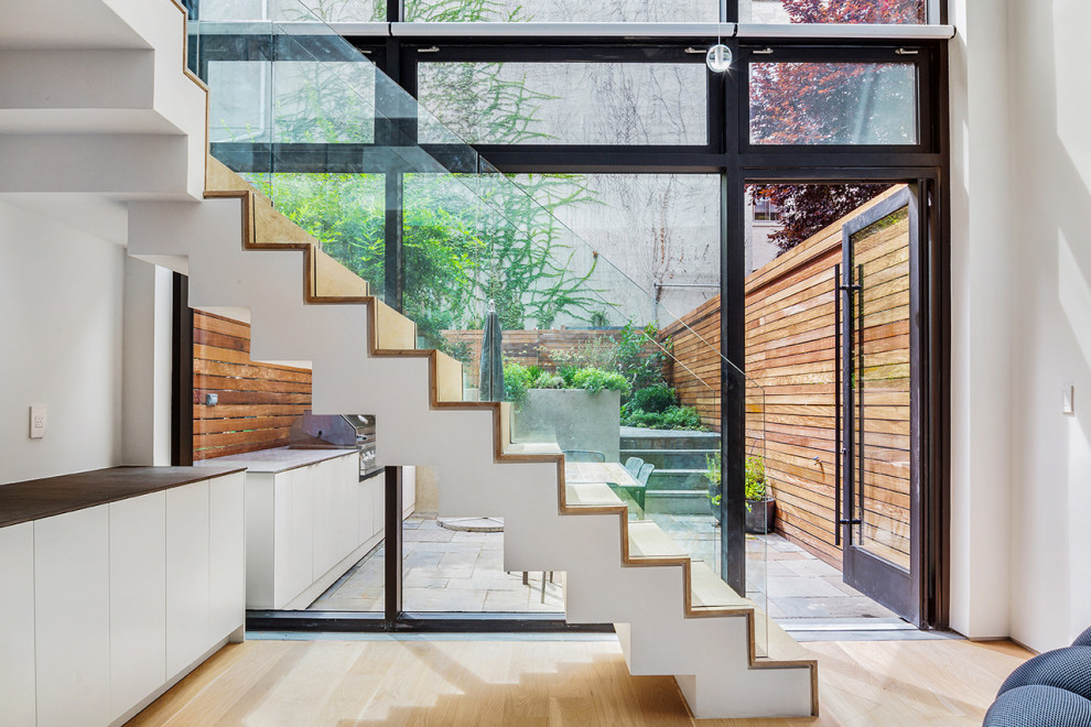 Staircase - large contemporary staircase idea in New York