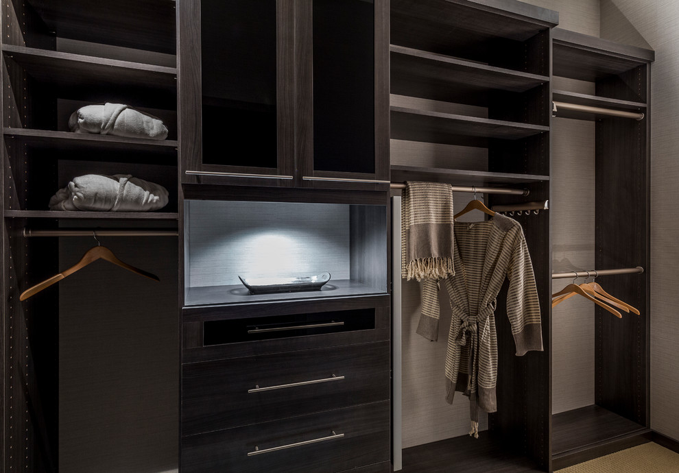 Design ideas for a large contemporary storage and wardrobe in Los Angeles.