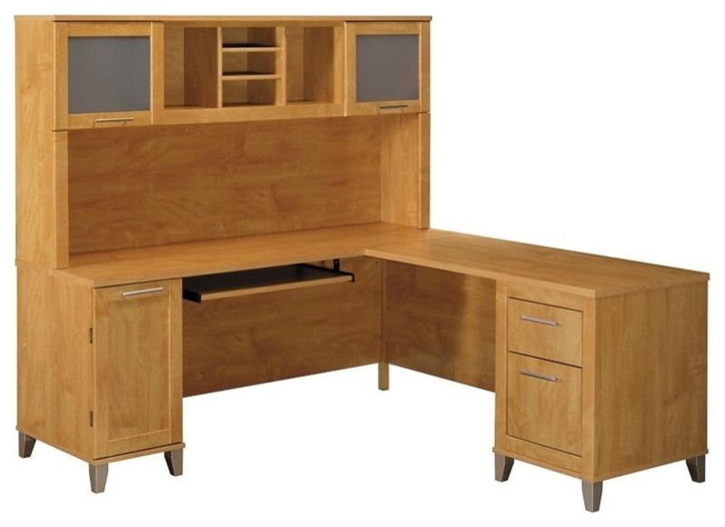 Bush Furniture Somerset 72W L Shaped Desk with Hutch - Transitional - Desks  And Hutches - by Homesquare | Houzz