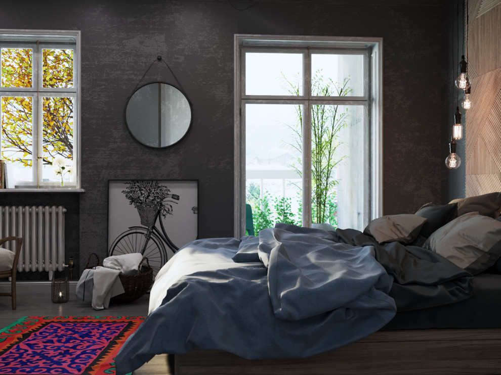 Спальня в темных тонах